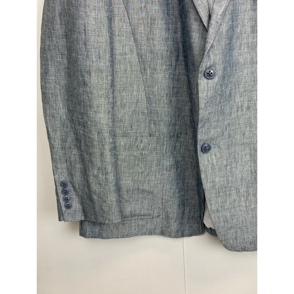 INC International Concepts Slim Fit Linen‎ Blend Blue Suit Blazer Sport Coat XXL